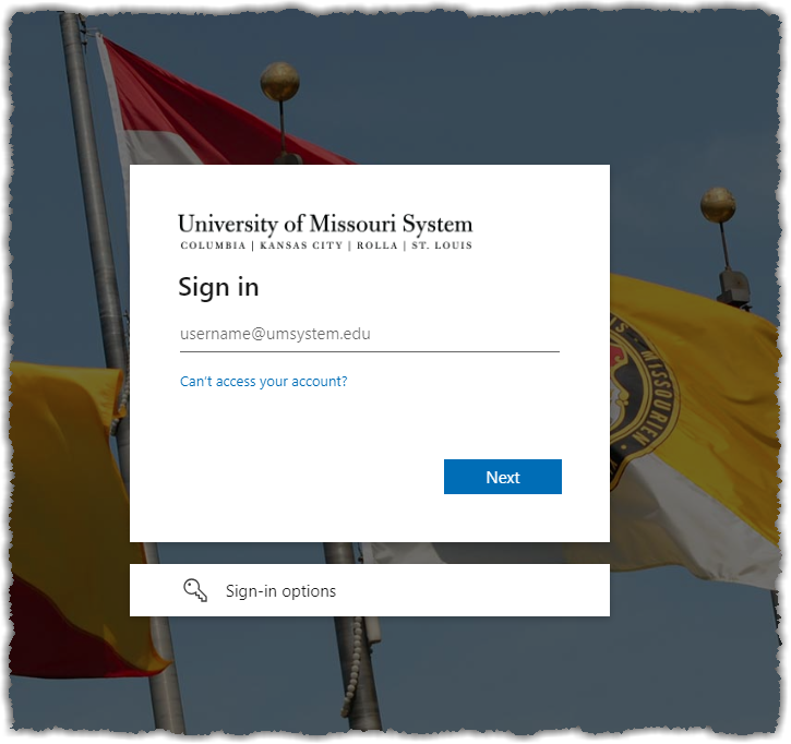 Microsoft username signin page